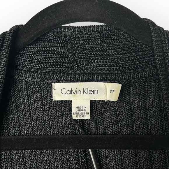 Calvin Klein Black Shrug Cardigan with Ribbed Knit Texture L - Picture 4 of 5